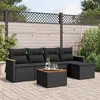 Image de vidaXL Salon de Jardin avec Coussins 6 pcs, Canapés de Terrasse, Ensemble de Meubles de Patio, Mobilier d'Extérieur, Noir 3258324