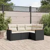 Image de vidaXL Salon de Jardin avec Coussins 4 pcs, Canapés de Terrasse, Ensemble de Meubles de Patio, Mobilier d'Extérieur, Noir 3258332
