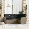 Image de vidaXL Salon de Jardin avec Coussins 4 pcs, Canapés de Terrasse, Ensemble de Meubles de Patio, Mobilier d'Extérieur, Gris 3258336