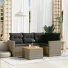 Image de vidaXL Salon de Jardin avec Coussins 5 pcs, Canapés de Terrasse, Ensemble de Meubles de Patio, Mobilier d'Extérieur, Gris 3258343