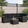 Image de vidaXL Salon de Jardin avec Coussins 6 pcs, Canapés de Terrasse, Ensemble de Meubles de Patio, Mobilier d'Extérieur, Noir 3258352