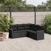 Image de vidaXL Salon de Jardin avec Coussins 5 pcs, Canapés de Terrasse, Ensemble de Meubles de Patio, Mobilier d'Extérieur, Noir 3258359