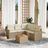 Image de vidaXL Salon de Jardin avec Coussins 6 pcs, Canapés de Terrasse, Ensemble de Meubles de Patio, Mobilier d'Extérieur, Beige 3258369