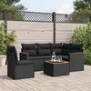Image de Salon de jardin modulable Vidaxl 5 personnes 6 pieces noir 62.0 x 62 x 69 resine tressee