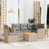 Image de Salon de jardin modulable vidaxl beige resine tressee 6 pieces 62 x 62 x 69 cm 5 personnes