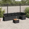 Image de vidaXL Salon de Jardin avec Coussins 7 pcs, Canapés de Terrasse, Ensemble de Meubles de Patio, Mobilier d'Extérieur, Noir 3258394
