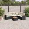 Image de vidaXL Salon de Jardin avec Coussins 7 pcs, Canapés de Terrasse, Ensemble de Meubles de Patio, Mobilier d'Extérieur, Noir 3258409