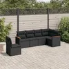 Image de vidaXL Salon de Jardin avec Coussins 6 pcs, Canapés de Terrasse, Ensemble de Meubles de Patio, Mobilier d'Extérieur, Noir 3258415