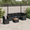 Image de vidaXL Salon de Jardin avec Coussins 7 pcs, Canapés de Terrasse, Ensemble de Meubles de Patio, Mobilier d'Extérieur, Noir 3258422