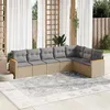 Image de vidaXL Salon de Jardin avec Coussins 7 pcs, Canapés de Terrasse, Ensemble de Meubles de Patio, Mobilier d'Extérieur, Beige 3258433