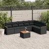 Image de vidaXL Salon de Jardin avec Coussins 8 pcs, Canapés de Terrasse, Ensemble de Meubles de Patio, Mobilier d'Extérieur, Noir 3258436