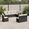 Image de vidaXL Salon de Jardin avec Coussins 8 pcs, Canapés de Terrasse, Ensemble de Meubles de Patio, Mobilier d'Extérieur, Noir 3258444