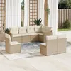Image de vidaXL Salon de Jardin avec Coussins 8 pcs, Canapés de Terrasse, Ensemble de Meubles de Patio, Mobilier d'Extérieur, Beige 3258446