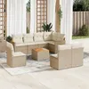 Image de Salon de jardin modulable vidaxl resine tressee 8 personnes 9 pieces 62 x 62 x 69 cm beige