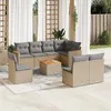Image de Salon de jardin modulable vidaxl 9 pieces rotin beige 62 x 62 x 69 cm 8 personnes
