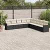 Image de vidaXL Salon de Jardin avec Coussins 9 pcs, Canapés de Terrasse, Ensemble de Meubles de Patio, Mobilier d'Extérieur, Noir 3258458