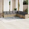 Image de Salon de jardin modulable Vidaxl resine tressee 9 pieces 9 personnes 62.0 x 62 x 69 beige