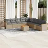 Image de 10 pieces Vidaxl salon de jardin modulable beige resine tressee 62.0 x 62 x 69 9 personnes