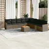 Image de vidaXL Salon de Jardin avec Coussins 10 pcs, Canapés de Terrasse, Ensemble de Meubles de Patio, Mobilier d'Extérieur, Gris 3258469