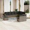 Image de vidaXL Salon de Jardin avec Coussins 10 pcs, Canapés de Terrasse, Ensemble de Meubles de Patio, Mobilier d'Extérieur, Gris 3258476