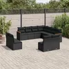 Image de vidaXL Salon de Jardin avec Coussins 11 pcs, Canapés de Terrasse, Ensemble de Meubles de Patio, Mobilier d'Extérieur, Noir 3258485