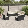 Image de vidaXL Salon de Jardin avec Coussins 11 pcs, Canapés de Terrasse, Ensemble de Meubles de Patio, Mobilier d'Extérieur, Noir 3258486