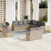 Image de vidaXL Salon de Jardin avec Coussins 11 pcs, Canapés de Terrasse, Ensemble de Meubles de Patio, Mobilier d'Extérieur, Beige 3258489