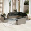 Image de Salon de jardin modulable Vidaxl resine tressee gris 11 pieces 62.0 x 62 x 69 11 personnes
