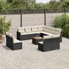 Image de vidaXL Salon de Jardin avec Coussins 12 pcs, Canapés de Terrasse, Ensemble de Meubles de Patio, Mobilier d'Extérieur, Noir 3258493