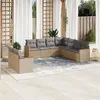 Image de vidaXL Salon de Jardin avec Coussins 9 pcs, Canapés de Terrasse, Ensemble de Meubles de Patio, Mobilier d'Extérieur, Beige 3258503