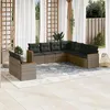 Image de vidaXL Salon de Jardin avec Coussins 9 pcs, Canapés de Terrasse, Ensemble de Meubles de Patio, Mobilier d'Extérieur, Gris 3258504
