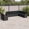 Image de vidaXL Salon de Jardin avec Coussins 10 pcs, Canapés de Terrasse, Ensemble de Meubles de Patio, Mobilier d'Extérieur, Noir 3258513