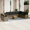 Image de vidaXL Salon de Jardin avec Coussins 11 pcs, Canapés de Terrasse, Ensemble de Meubles de Patio, Mobilier d'Extérieur, Gris 3258525