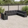 Image de vidaXL 11-delige Loungeset met kussens poly rattan zwart3258527