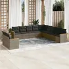 Image de vidaXL Salon de Jardin avec Coussins 11 pcs, Canapés de Terrasse, Ensemble de Meubles de Patio, Mobilier d'Extérieur, Gris 3258532