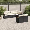 Image de vidaXL Salon de Jardin avec Coussins 7 pcs, Canapés de Terrasse, Ensemble de Meubles de Patio, Mobilier d'Extérieur, Noir 3258542