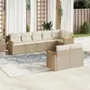 Image de Salon de jardin vidaxl rotin beige 8 pieces 62 x 62 x 69 cm 8 personnes