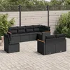 Image de vidaXL 8-delige Loungeset met kussens poly rattan zwart3258562