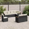 Image de vidaXL Salon de Jardin avec Coussins 8 pcs, Canapés de Terrasse, Ensemble de Meubles de Patio, Mobilier d'Extérieur, Noir 3258563