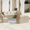 Image de Salon de jardin modulable vidaxl resine tressee 8 personnes 8 pieces 62 x 62 x 69 cm beige