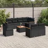 Image de vidaXL 9-delige Loungeset met kussens poly rattan zwart3258569