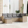 Image de vidaXL Salon de Jardin avec Coussins 6 pcs, Canapés de Terrasse, Ensemble de Meubles de Patio, Mobilier d'Extérieur, Beige 3258580