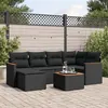 Image de vidaXL Salon de Jardin avec Coussins 7 pcs, Canapés de Terrasse, Ensemble de Meubles de Patio, Mobilier d'Extérieur, Noir 3258583