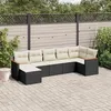 Image de vidaXL Salon de Jardin avec Coussins 7 pcs, Canapés de Terrasse, Ensemble de Meubles de Patio, Mobilier d'Extérieur, Noir 3258591