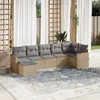 Image de Salon de jardin modulable vidaxl 7 pieces resine tressee 7 personnes 62.0 x 62 x 69 cm beige