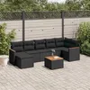 Image de vidaXL 8-delige Loungeset met kussens poly rattan zwart3258597