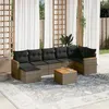 Image de vidaXL Salon de Jardin avec Coussins 8 pcs, Canapés de Terrasse, Ensemble de Meubles de Patio, Mobilier d'Extérieur, Gris 3258602
