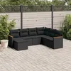 Image de vidaXL 7-delige Loungeset met kussens poly rattan zwart3258604