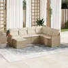 Image de Salon de jardin modulable Vidaxl 7 pieces resine tressee 7 personnes 62.0 x 62 x 69 cm beige
