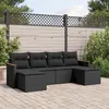 Image de vidaXL Salon de Jardin avec Coussins 6 pcs, Canapés de Terrasse, Ensemble de Meubles de Patio, Mobilier d'Extérieur, Noir 3258618